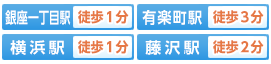 横浜駅徒歩1分 東京銀座一丁目駅徒歩1分